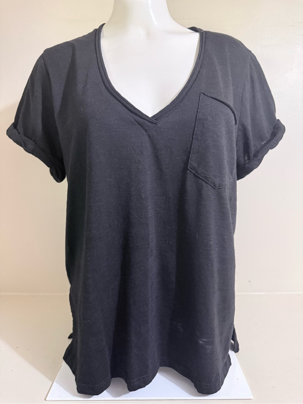 Classic V-Neck Pocket Tee - Black